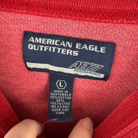 American Eagle Y2K AE77 Performance Long Sleeve V-Neck Tee Large - Picture 5 of 5